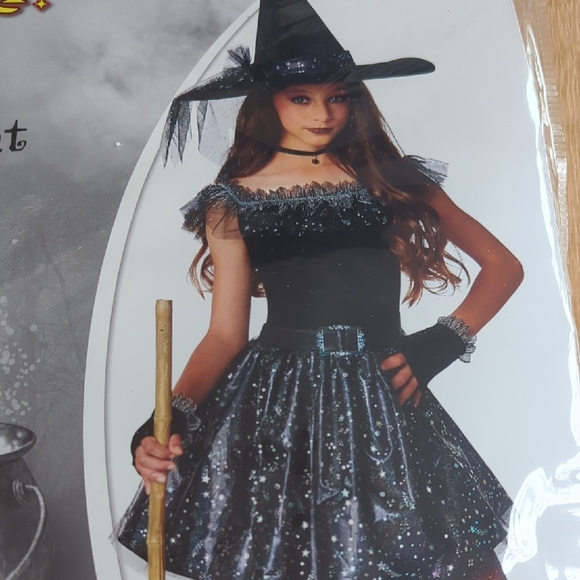 Spirit Black and Silver Starry Witch Costume for Kids - Picture 10 of 11